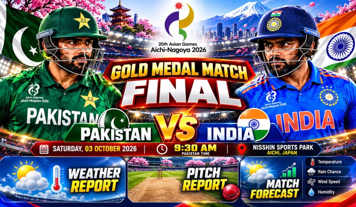 IND vs PAK pitch report and weather forecast Asian Games 2026 final